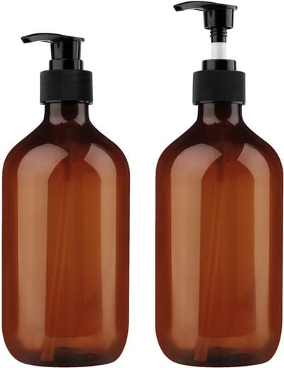 Zeepdispenser - Navulbaar - PP5 Kunststof Bruin met Pomp - Voor Keuken en Badkamer - 500 ml - Bruin - 2 stuks
