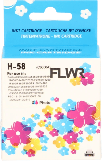 FLWR - Cartridges / HP 58 / foto kleur / Geschikt voor HP