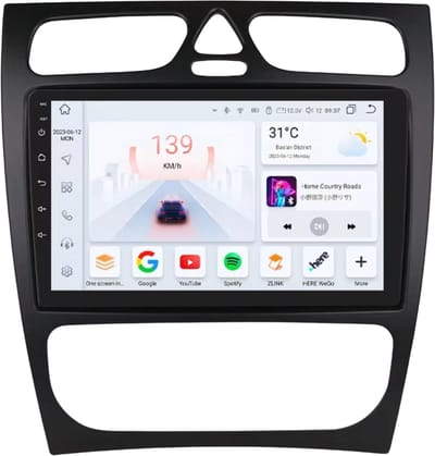 Autoradio met bluetooth - Carplay - Voor Mercedes Benz C Klasse & CLK Klasse (W203, W209, S203, A209, W168) - Geschikt voor Apple en Android - Stereo - Navigatie - Navigatiesysteem auto - 3GB 32GB