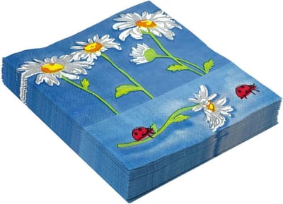 Dailygoods- Papieren Servetten 40 Stuks - Vintage Bloemen - Wegwerp Servetten - Feestdecoratie - 33 x 33 cm - Kleurrijke Print - Feestservetten