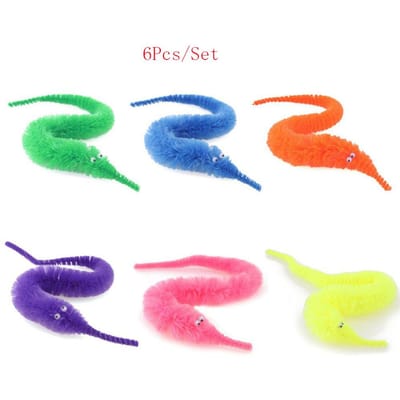 12 Stuks Kronkelworm Magische Speeltjes Feestartikelen Pluizige Worm Aan Een Touwtje Kerstmis Halloween Tovenaar Nieuwe Vreemde Truc Speeltjes Voor Kinderen green