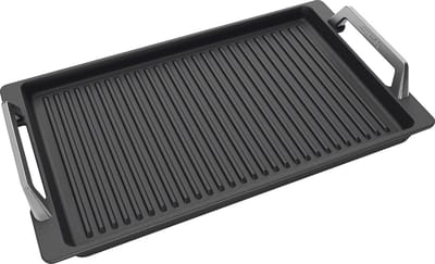SMEG GRILLPLATE - Grillplaat - Rechthoekig - Geschikt voor Gas, Inductie, Keramisch en Elektrisch - Aluminium Grillpan - Origineel SMEG