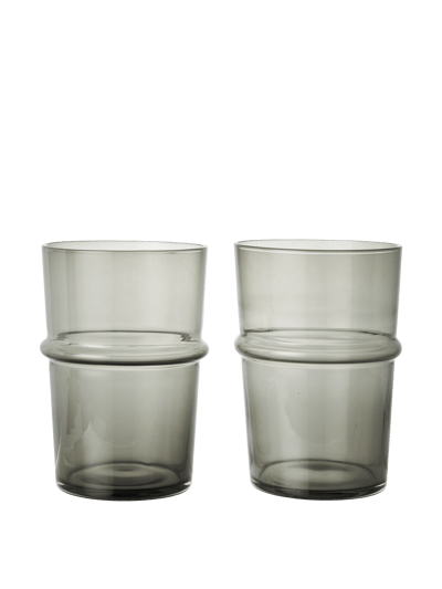 Ferm Living Boya hoge drinkglazen (set van 2) - fermLIVINGsmokedGrey