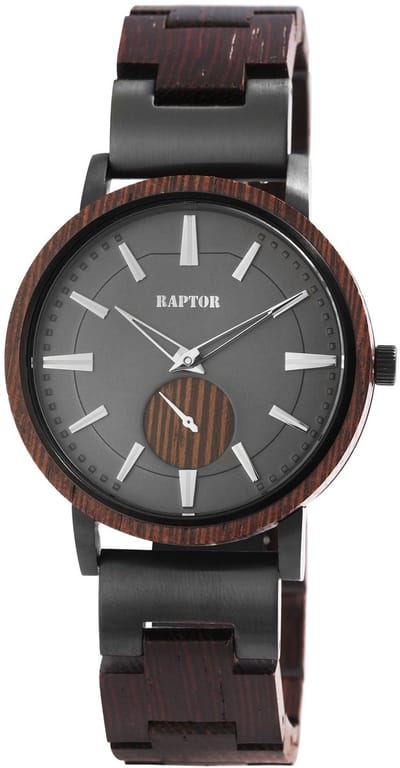 Raptor herenhorloge roestvrij staal Birdy, zilverkleurig, mineraalglas