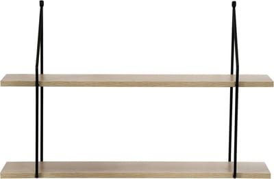 Boekenplank 2-laags met zwarte beugel - 60 x 16 x 40 cm 12243 Casame