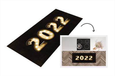 Keukenloper - Loper keuken - Nieuwjaar - Oudejaarsavond - 2022 - 120x50 cm - Keukenloper vinyl