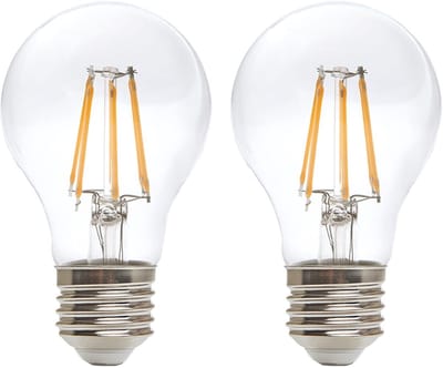 Kobi LED Filamentlamp E27 7W - 806lm - 3000K - 360° - 230V - Standaardvorm - Voor Woonkamer, Hanglamp of Plafondlamp - 2 stuks