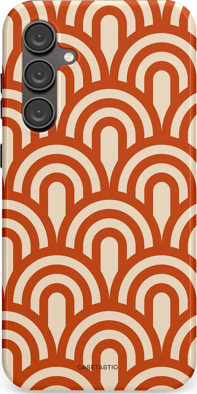Casetastic hoesje geschikt voor Samsung Galaxy S23 FE - Dubbellaagse bescherming - Oranje Bogen Parade - Fashion Case - Terracotta Crème
