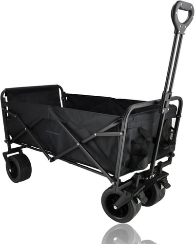Opvouwbare Bolderkar - Transportwagen Stevig - Zware Lasten Vervoeren - 200 kg Draagvermogen - 90x55x96 cm - Beige Zwart
