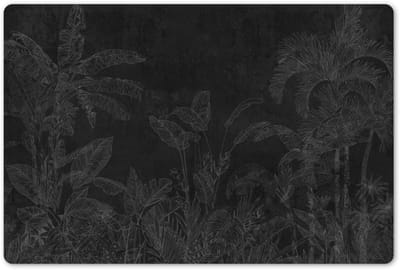 Placemats 45x30 cm - Placemat kunststof - 1 stuk - Beton - Patroon - Zwart - Borden onderleggers - Decoratie voor op tafel - Keuken tafeldecoratie accessoires - Vinyl onderlegger - Tafelversiering