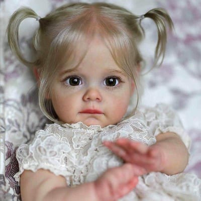 NPK 22in Babypop Meisje Witte Jurk Reborn Prinses Zacht Volledig Lichaam Vinyl Siliconen Badpop 22in roze