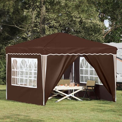 vidaXL - Pop-up - Feesttent - 288 - x - 288 - x - 245 - cm - Bruin - Oxford - Stof