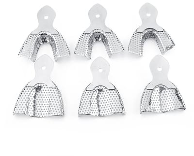 6 Stuks RVS Autoclavable Tandheelkundige Tray Set voor Tandarts en Tandtechniek met Printlepel