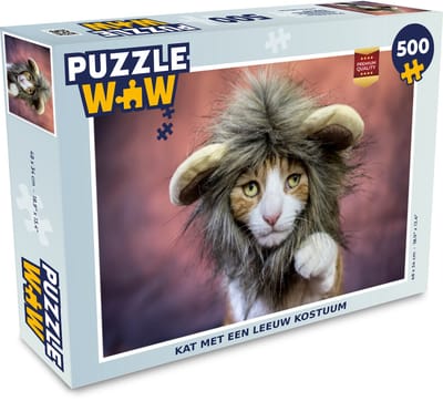 Puzzel Kat - Kostuum - Leeuw - Legpuzzel - Puzzel 500 stukjes