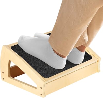 Verstelbare Voetsteun voor Bureau - Schuine Ondersteuning voor Comfort en Bloedcirculatie - Antislip Compact Design