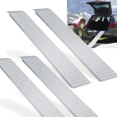 Set van 4 Stuks Aluminium Oprijplaten voor Motoren en Trailers tot 400 kg