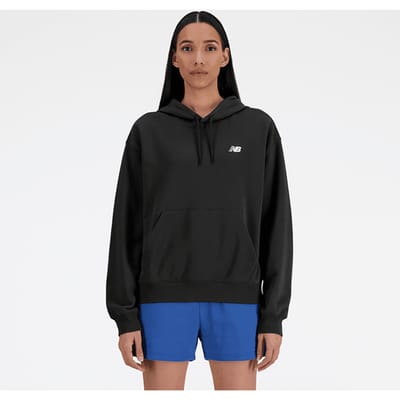 New Balance Sport Essentials Hoodies Dames - Zwart - Maat XL - Katoen Jersey