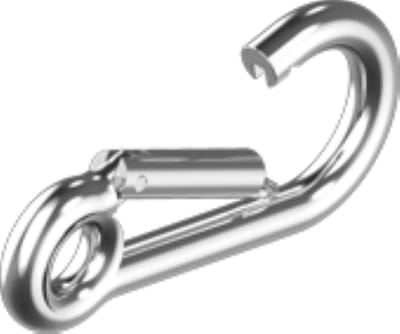 Karabijnhaak met oog - Musketonhaak - 4x40mm - RVS 316 - Zeewaterbestendig