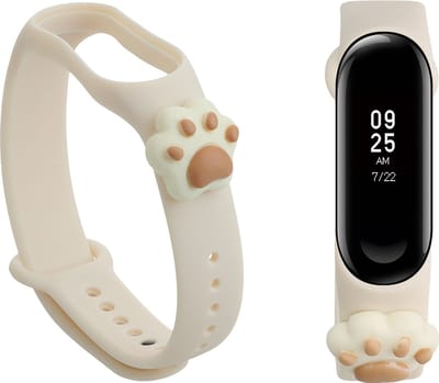 kwmobile Smartwatch horlogebandje geschikt voor Xiaomi Mi Band 4 / Mi Band 3 bandje - Fitnesstracker band van TPU siliconen - wit