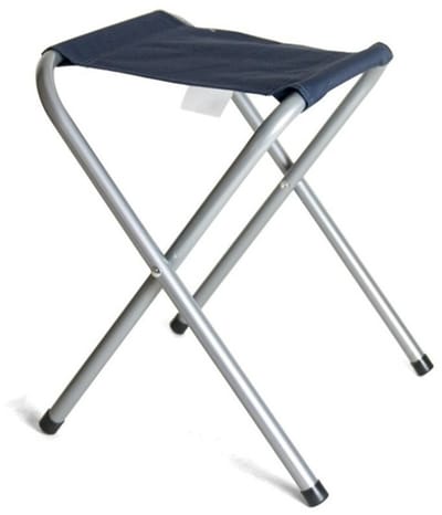 Gerimport Opvouwbare stoel - blauw - kunststof/metaal - 35 x 38 cm - klapstoel camping