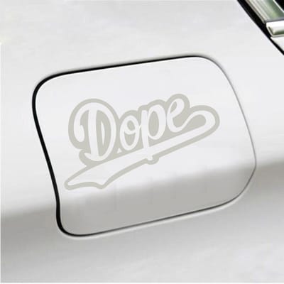 Bumpersticker - Dope - 10 X 18 - Zilver
