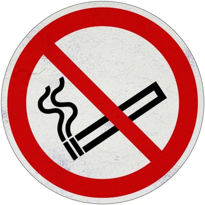 Niet roken verbodsbord - P002 | Sign Again materiaal | 10 cm