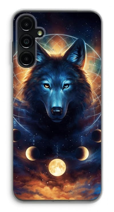 Case Company® - Hoesje geschikt voor Samsung Galaxy A14 hoesje - Wolf Dreamcatcher - Soft Cover Telefoonhoesje - Bescherming aan alle Kanten en Schermrand