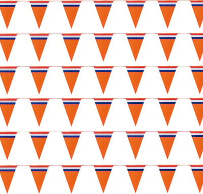 Bellatio Decorations Slinger oranje - 10x10 meter - Holland vlaggenlijn - Nederlandse vlag - Oranje versiering WK/ EK/ Koningsdag