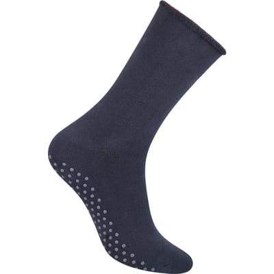 Steven - 1 Paar Heren Katoenen Pantoffelsokken met Antislip Grippers - Houtskool