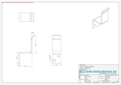 GB deurbalkhaak open vz max.55x75 44x5,5mm