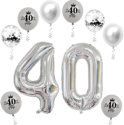 Dailygoods- Folieballon XL 32 inch - Nummer 40 - Verjaardag - Helium/luchtballon - Party decoratie - Hoge vormvastheid - Cijferballon