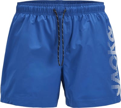 Jack & Jones Junior Jongens Zwemshort JPSTMAUI Splicelogo Effen Blauw - Maat 164