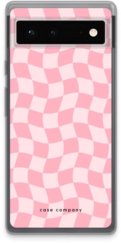 Case Company® - Hoesje geschikt voor Google Pixel 6 hoesje - Grid Roos - Soft Cover Telefoonhoesje - Bescherming aan alle Kanten en Schermrand