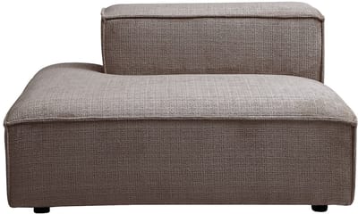 Vente-unique Chaise longue links in taupe chenillestof RUZOLO