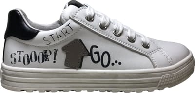 Naturino Mt 24 veter/rits 'start' lederen sneakers Kelp Wit zwart