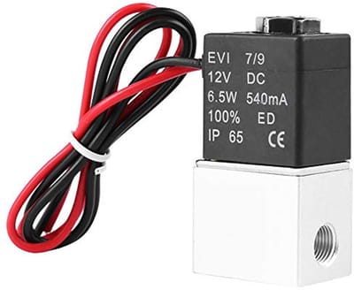 2 Manier Normaal Gesloten 12V Elektrische Solenoïde Luchtklep - 1/4" NPT