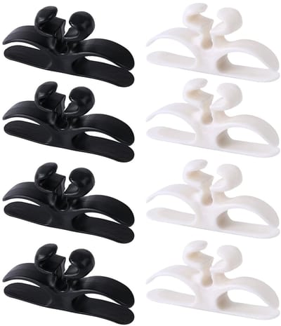 Dailygoods- Koordorganizer 8 Stuks - Kabelhouder - Zelfklevende Kabelclips - Kabelbeheer - Hittebestendig - Duurzaam TPR Materiaal - Kabelclip