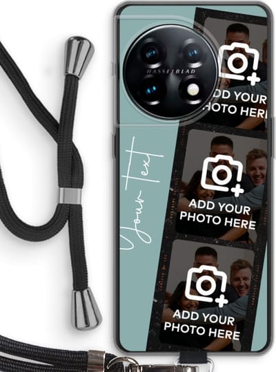 Gepersonaliseerd - Case Company® - Hoesje met koord geschikt voor OnePlus 11 hoesje met Koord - Filmrol N°1 - Telefoonhoesje met Zwart Koord - Bescherming aan alle Kanten en Over de Schermrand