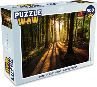 Puzzel Zon - Bomen - Bos - Landschap - Natuur - Legpuzzel - Puzzel 1000 stukjes volwassenen