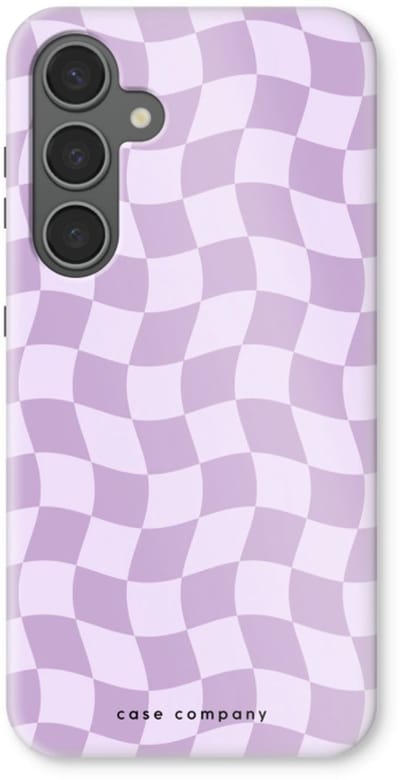 Case Company® - Hoesje geschikt voor Samsung Galaxy S24 Plus hoesje - Grid Paars - Tough Case - Maximale Bescherming alle Kanten en Schermrand