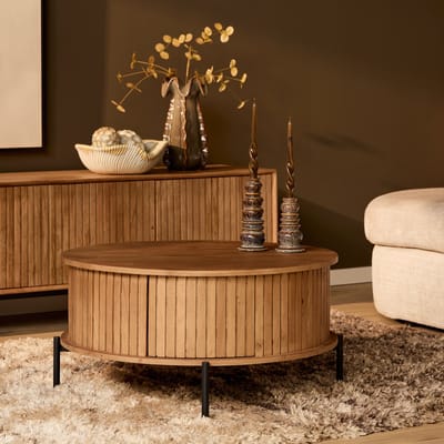 StarFurn Salontafel Madison - Naturel Hout - 80x80x40cm