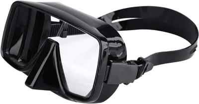 Duikmasker Snorkelmasker - Duikbril Zwembril - Onderwater Zien - Gehard Glas - 16 x 11 x 7 cm - Zwart
