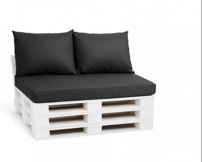 Palletkussen Set - Zit en rugkussens - Buiten Zitten - Extra dik vormvast - 120x60x56x50cm - antraciet