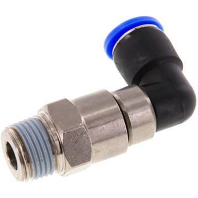 12mm & R1/2'' L-stuk Hoge Snelheid Draaidoorvoer Insteek Buitendraad Vernikkeld Messing/PBT NBR