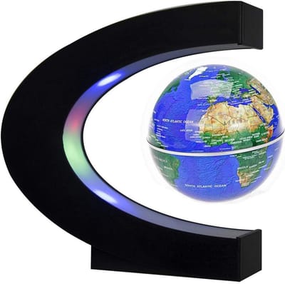 Zwevende Wereldbol met LED-Verlichting en Magnetische Levitatie | C-Vorm | Unieke Bureaudecoratie