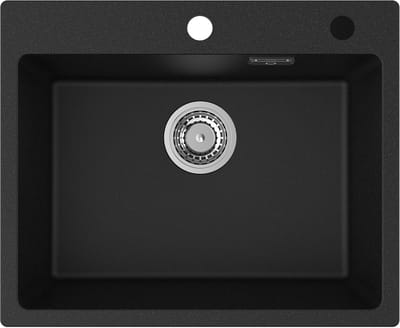CECIPA Max Granieten Spoelbak 55*45cm - Spoelbak Keuken Zwart - Spoelbakken Keuken - Wasbak Keuken Met Waterafvoersysteem