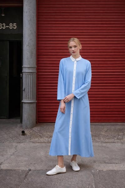 Touché Privé - Gestreepte blousejurk - Blauw - Dames