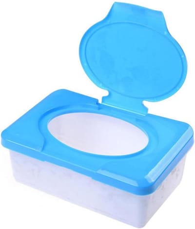 Reisdoekjeshouder - Babydoekjesdispenser Navulbaar - Onderweg Hygiëne - Stof- en Vlekbestendig - 19.5 x 12.5 x 7.5 cm - Blauw