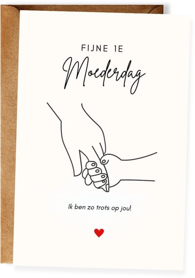 Eerste Moederdag Wenskaart – Felicitatiekaart nieuwe mama / eerste keer moeder (10x15 cm incl. envelop)