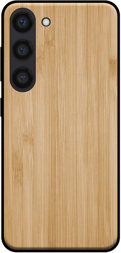 Smartphonica Telefoonhoesje voor Samsung Galaxy S23 met houten look - backcover bamboo kunsthout hoesje - Bruin geschikt voor Samsung Galaxy S23